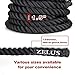 ZELUS Battle Ropes Pure Poly Dacron Exercise Ropes - 1.5/2 inches Diameter 30/40/50 ft Length Exercise Training Battle Rope for Strength and Conditioning Workouts (1.5 Inches X 30 ft)