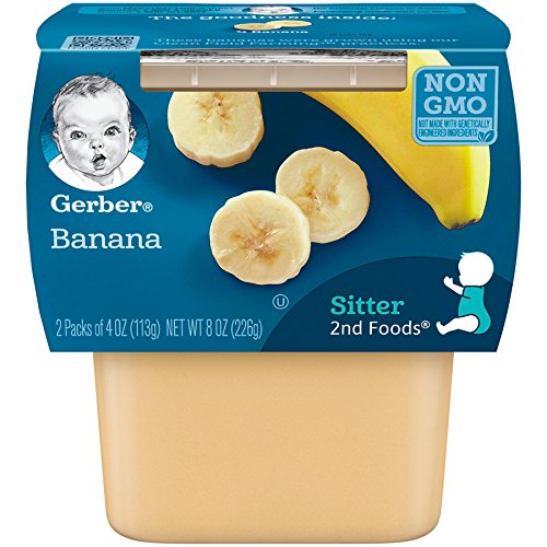 Gerber 2nd Foods Bananas, 4 Ounce Tubs, 2 Count (Pack of 8)