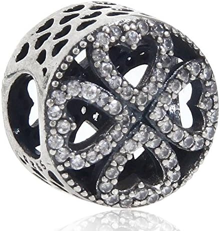 Choruslove Sparkling Petals of Love Charm 925 Sterling Silver Bead for European Bracelet or Necklace Gift to Mom Wife