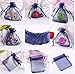 Wuligirl 100 PCS Navy Blue Drawstring Organza Bags for Coins Pouch Gift Bags Lavender Coffee Beans Teas Nuts Seeds Jewelry Bags (100 pcs Navy Blue, 4x6