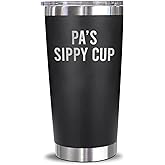 Yanashop88 Pa's Sippy Cup Travel Mug Tumbler - Pa Tumbler - Funny Father's Day Birthday Christmas Gifts For Pa - New Pa Tumbler - Gifts From Son Daughter
