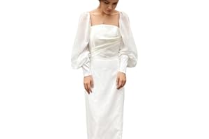 SAQULOPR Detachable Long Sleeves in Satin/Organza/Tulle/Chiffon for Women Wedding Dresses