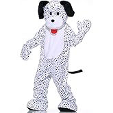 Plush Dalmations Costume Spotted Black and White Puppy Suit Dog Character Outfit Adult