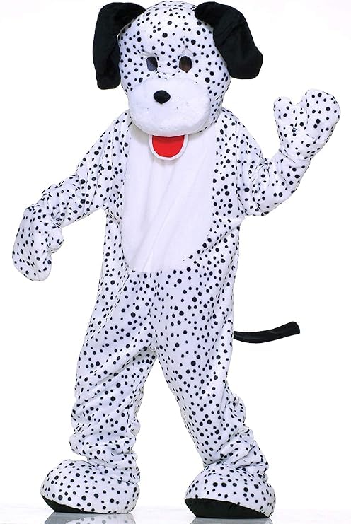Dalmatian Black & White Spotted Plush Puppy Costume Adult Outfit