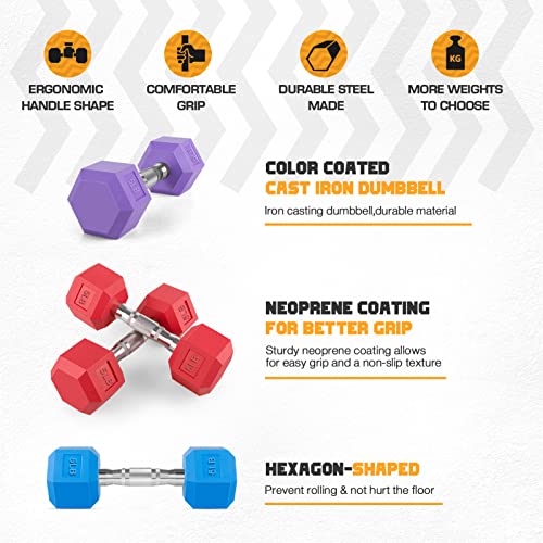 Rubber Coated Hex Cap Color Coated Dumbbells Set Dumbbell Rack CAP
