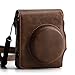 HelloHelio Instax Mini 90 Leatherette Compact Camera Case with Pocket Strap for Fujifilm Instax Mini 90 Neo Instant Film Retro Classic Cameras [2018 New Version](Brown)