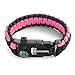 X-Plore Gear Emergency Paracord Bracelets | Set of 2| The Ultimate Tactical Survival Gear| Flint Fire Starter, Whistle, Compass & Scraper | Best Wilderness Survival-Kit - Black(K)/Pink(K)