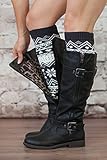 Nordic Leg Warmers Fair Isle Print Winter Snowflake Style by Modern Boho