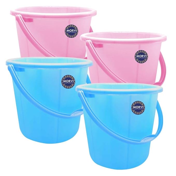Morvi Wonder Plastic Super Frosty Bucket 22 Set, 4 pc Bucket 22 LTR