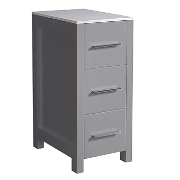 Amazon Com Fresca Torino 12 Gray Bathroom Linen Side Cabinet