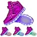 TUTUYU Kids 11 Colors LED Light Up Shoes High Top Fashion Flashing Sneakers Purple 34