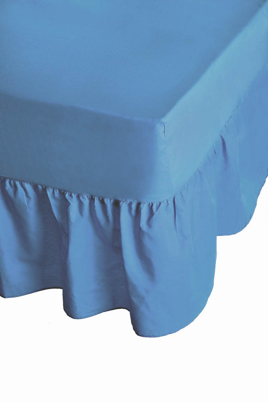 Gaveno Cavailia Luxury Non-Iron PERCALE VALANCE Sheet, Poly-Cotton, Blue , King