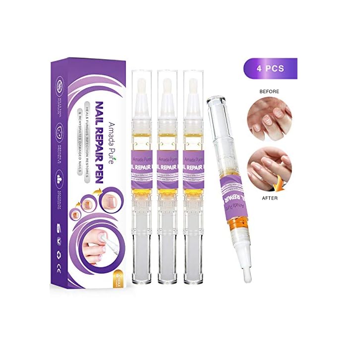 Amada Pure Toenail Fungus Nail Repair Pen 4 Pcs, Fungus Toenail and Nail Care Solution, Fungal Nail Renewal, Fixes and…