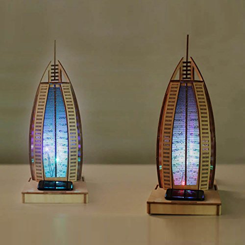 New Solar Noctilucous 3D Burj Al Arab Hotel Wooden Puzzle DIY Model by Toygat