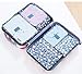 M-jump 6 Set Travel Storage Bags Multi-functional Clothing Sorting Packages,Travel Packing Pouches, Luggage Organizer Pouch (Blue daisy)