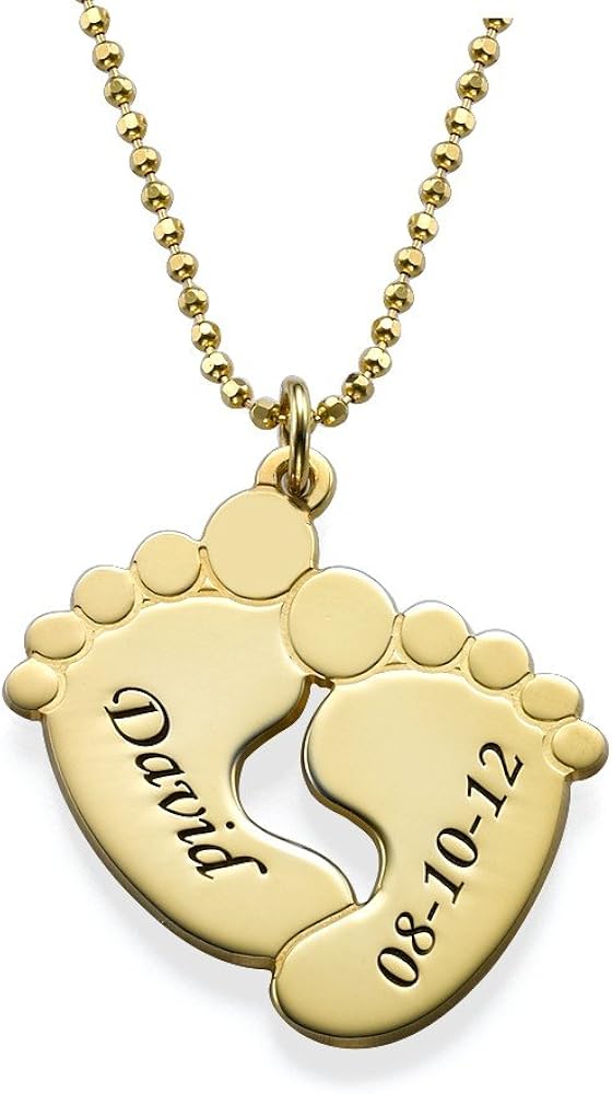 mothers necklace baby feet