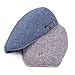 Quanhaigou Unisex Denim Newsboy Hats Flat Ivy Gatsby Cabbie Driving Berets Hat Cotton Dad Cap for Men Women (Retro Blue)