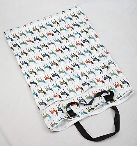 Large Hanging Wet/Dry Cloth Diaper Pail Bag for Reusable Diapers or Laundry (Deer Forest)