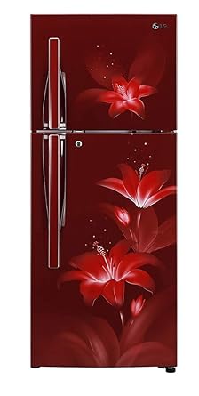 LG 260 L 2 Star Smart Inverter Frost-Free Double-Door Refrigerator (GL-T292RRGY, Ruby Glow, Convertible)