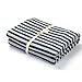 PURE ERA Jersey Knit Duvet Cover Set 100% T-Shirt Heather Cotton Super Soft Comfy Classic Striped Design, with Zipper Closure, Heather Grey Blue Stripe, Queen