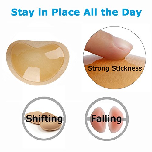 Elicico Silicone Adhesive Bra Pads Inserts,Push Up Sticky Bra Pad
