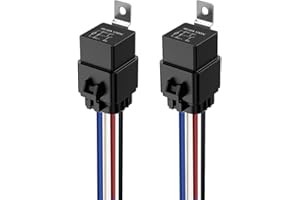 Gebildet 2pcs 40/30 Amp Waterproof Relay Switch 12AWG Harness Set with Built-in Diode- 12V DC 4-Pin SPST Automotive Relays Hot Wires