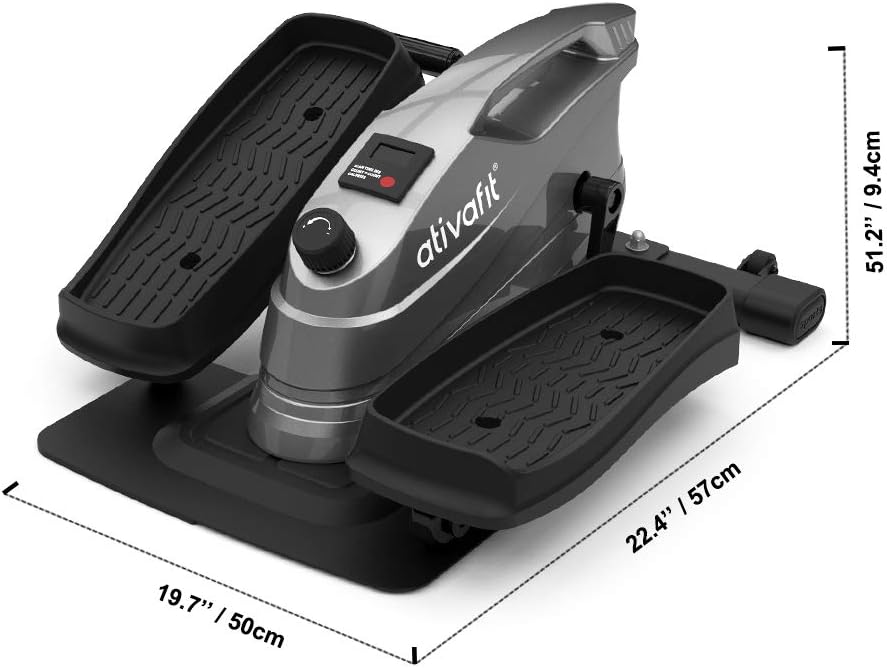 ATIVAFIT Under Desk Elliptical Bike, Pedal Exerciser, Mini Elliptical Machine with Non-Slip Pedal, Display Monitor and Adjustable Resistance, Quiet & Compact Electric Trainer Fitness Peddler : Sports & Outdoors