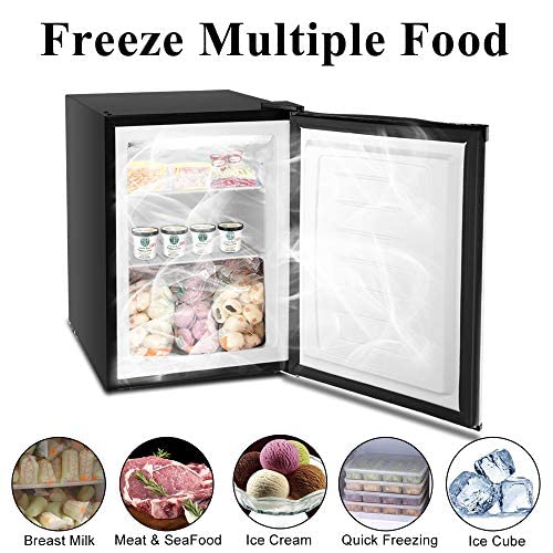 ROVSUN 2.1 Cu.Ft Compact Upright Freezer with Reversible Stainless