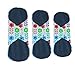 Women Bamboo Reusable 8 - 11 Inch 3 Sizes Cloth Sanitary Pads Napkins For HEAVY Flow OVERNIGHT 5 Pack Set,3 Size(S/M/L).