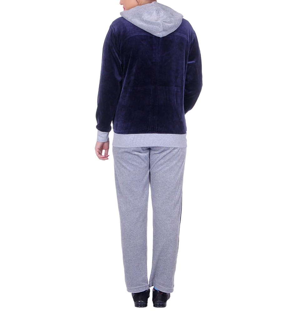 vivid bharti style hood cotton velvet/shearing tracksuit