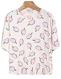 Naggoo Juniors' Cute Crewneck Short Sleeve Tops Popsicle Print Casual T Shirt