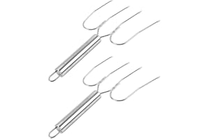 VICASKY 2PCS Stainless Steel Turkey Lifting Forks, Lifters Roaster Poultry Forks Turkey Lifter Serving Set for Thanksgiving B