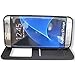 Galaxy S7 Edge Case,Window View With Invisible Magnetic Closure Flip Leather Cover Folio Case Stand Credit Card Holder Slot for Samsung Galaxy S7 Edge (Black)