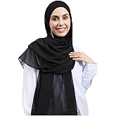 HURESON Instant Chiffon Hijab Set 3-in-1 Hijabs Scarf with Built-in Magnets and Undercap Head Wraps with Modal Cap