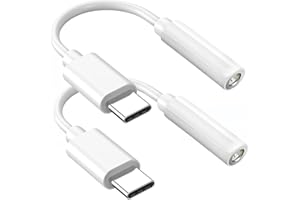 2Pack USB C to 3.5mm Headphone Jack Adapter, Type C to Aux Audio Dongle Cable Cord, for 16 16Pro Max 15 Pro Max/15 Pro/15 Plu