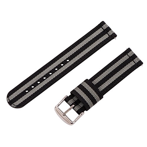 Clockwork Synergy - 2 Piece SS RAF NATO Band (18mm, Black/Grey)