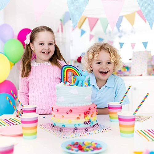 YUEKUN Strohhalme Papier 300PCS Papier Strohhalme Biologisch Abbaubare Bunte Papier Trinkhalme Einweg-Strohhalme für… – Bild 3