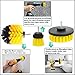 Vila Drill Brush Set, Yellow, Durable Synthetic Fiber, Attaches to Any Drill, Effectively Removes Stains, Great for Tubs, Shower Pans, Floor Tiles, Glass Stove Tops, 3-Pack