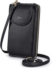 S-ZONE PU Leather RFID Blocking Crossbody Phone Bag for Women Small Cellphone Wallet Purse
