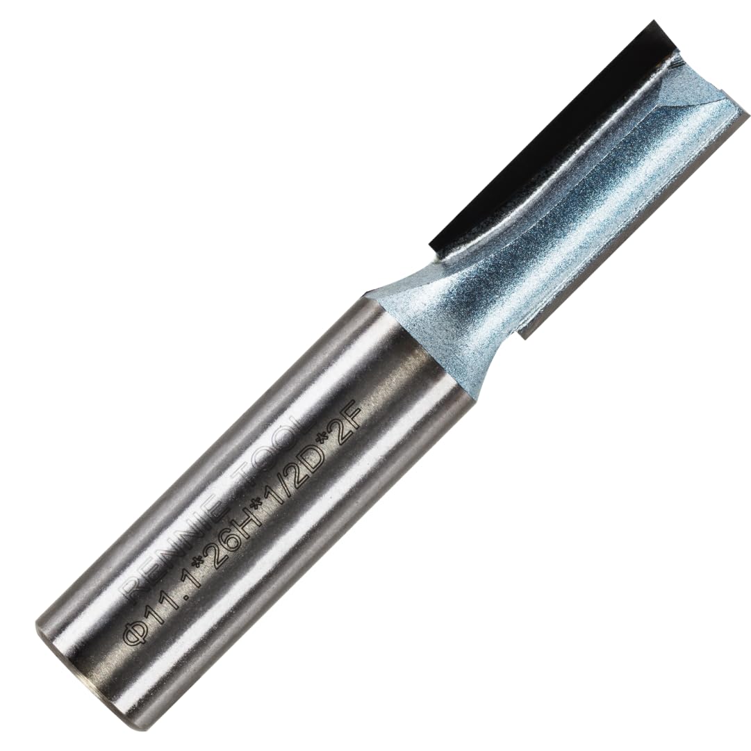 Rennie Tools - 11.1mm (7/16") Cutting Diameter x 26mm Flute x 1/2" Shank TCT Tipped 2 Flute Straight Router Cutter Bit. Compatible With Makita Trend Festool Hikoki Dewalt Router Etc. 11.1mm Router Bit
