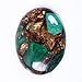 40x30mm Oval Cabochon CAB Flatback Semi-precious Gemstone Ring Face (Man Made Malachite & Copper)