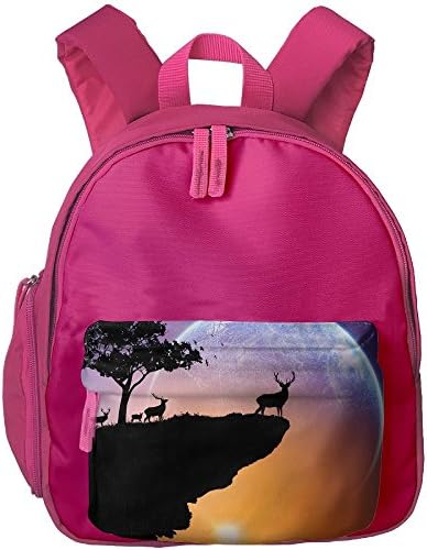 Deer Planet Sky Stars Trees Sunset Kids Mini Shoulder Backpack Children Bookbag