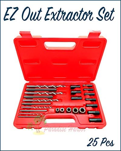 Paradise Harbor 25 Pcs Easy Out Screw Extractor Set Screw Extractor Easy Out Drill Guide Set Broken Screws Bolts Remover Ez Out Extractor Set Damaged Screw Broken Bolt Water Pipe Remover Set