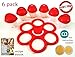Shaliyan Egg Cooker-6 Pack 6 Exclusively and Holder 6 Nonstick Silicone Seen on TV Hard Boiler Poache, Standard, White/Red
