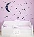 Moon and Stars Wall Decal/Star Wall Sticker/Kids Room Decal/Nursery decal/Home Decor