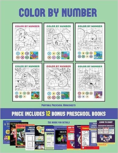 printable preschool worksheets color by number 20 printable color by number worksheets for preschool kindergarten children the price of this book pdf kindergarten preschool workbooks manning james manning christabelle workbooks