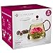 Teabloom Amore Glass Teapot Stovetop Safe Teapot with Removable Infuser (34 OZ) Two Blooming Tea Flowers Included