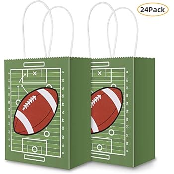 Amazon.com: Football Party Bags Gift Bag Kraft Bag with Handle for