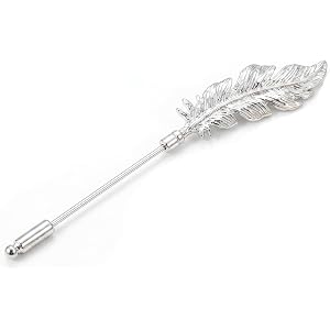WAKYME Feather Brooch for Men Suit Lapel Pin for Suits Fashion Accessories Shirt Clip