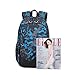 Mioy teenager school bag Canvas printing Backpack durable student bag Large Capacity 15 inch laptop daypack 3 pieces set (Blue)